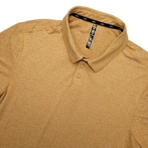 LEG3ND Outdoor Polo Shirt Mens Large Brown Solid Stretch Performance Top